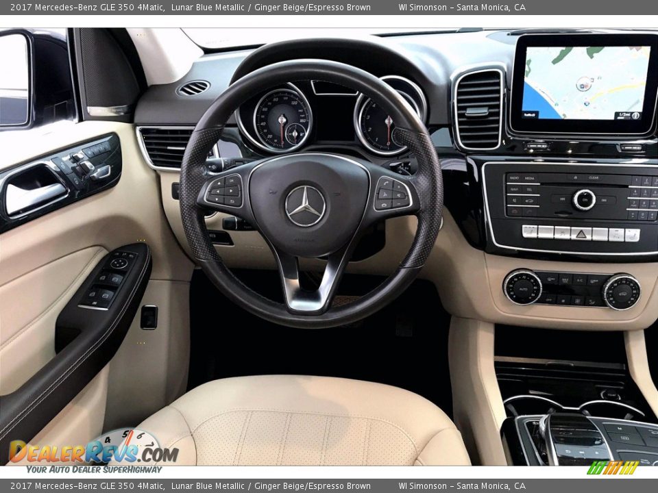 2017 Mercedes-Benz GLE 350 4Matic Lunar Blue Metallic / Ginger Beige/Espresso Brown Photo #4