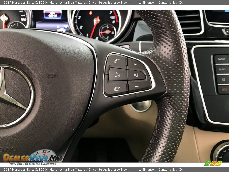 2017 Mercedes-Benz GLE 350 4Matic Lunar Blue Metallic / Ginger Beige/Espresso Brown Photo #19