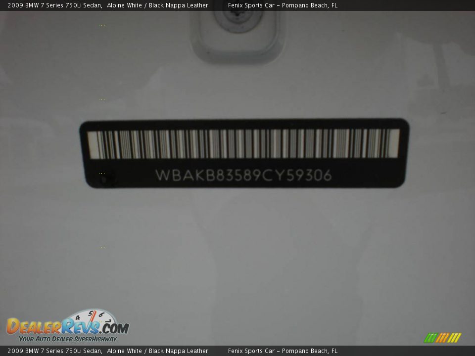 2009 BMW 7 Series 750Li Sedan Alpine White / Black Nappa Leather Photo #32