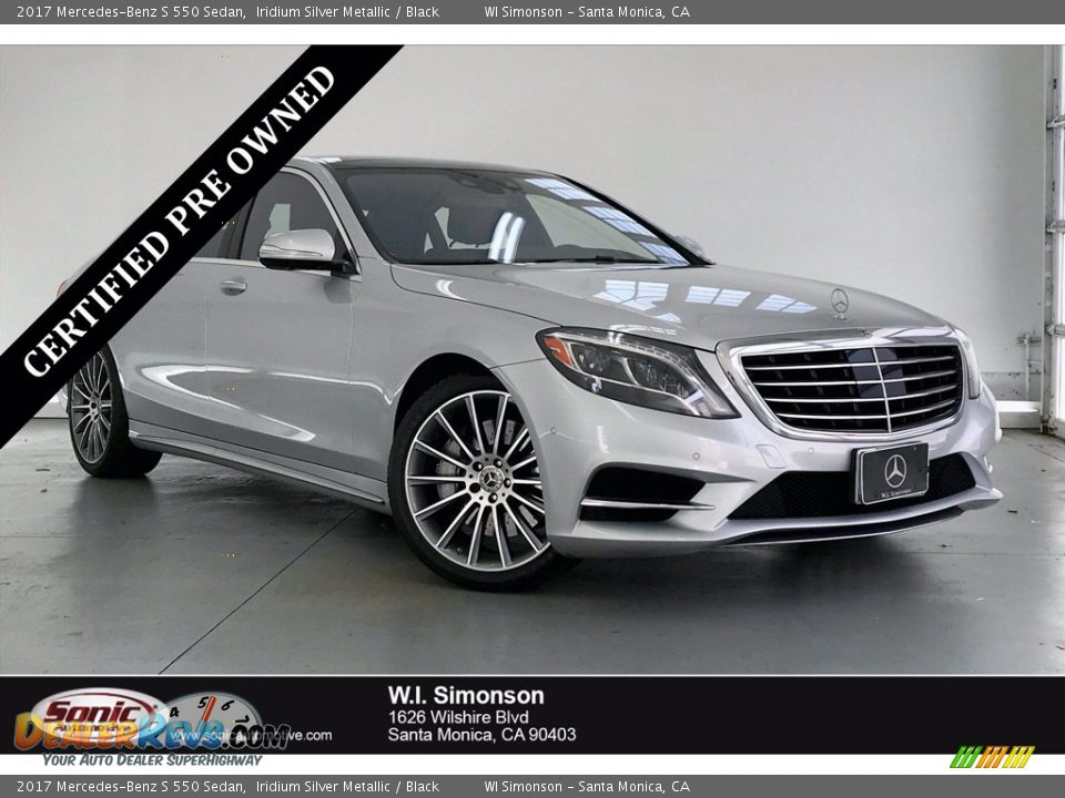 2017 Mercedes-Benz S 550 Sedan Iridium Silver Metallic / Black Photo #1