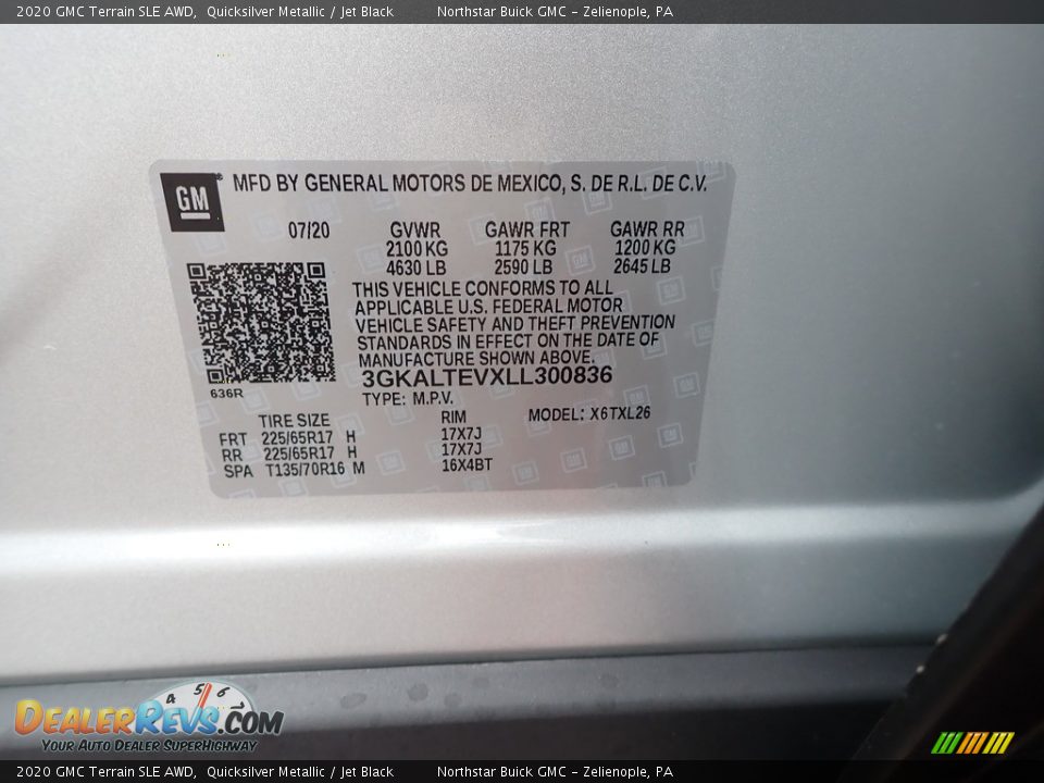 2020 GMC Terrain SLE AWD Quicksilver Metallic / Jet Black Photo #11