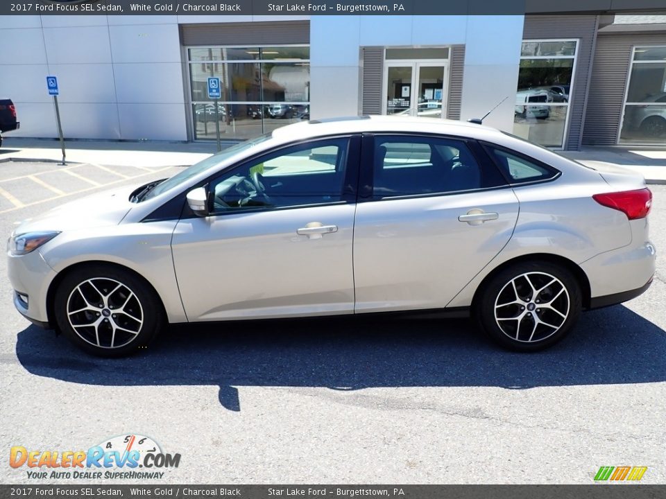 2017 Ford Focus SEL Sedan White Gold / Charcoal Black Photo #2