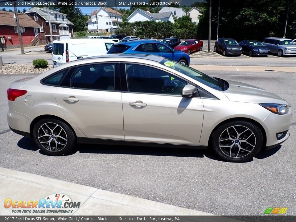 2017 Ford Focus SEL Sedan White Gold / Charcoal Black Photo #7