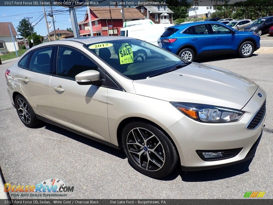 2017 Ford Focus SEL Sedan White Gold / Charcoal Black Photo #8