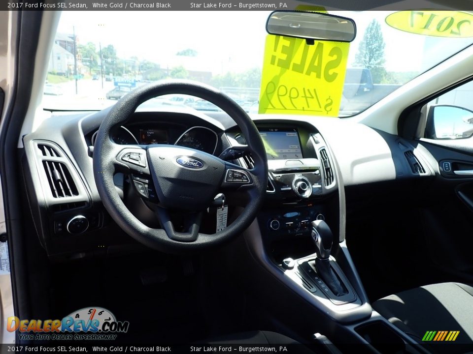 2017 Ford Focus SEL Sedan White Gold / Charcoal Black Photo #12