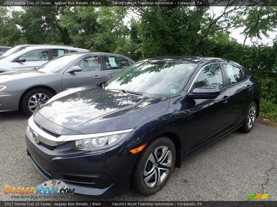 2017 Honda Civic LX Sedan Aegean Blue Metallic / Black Photo #1