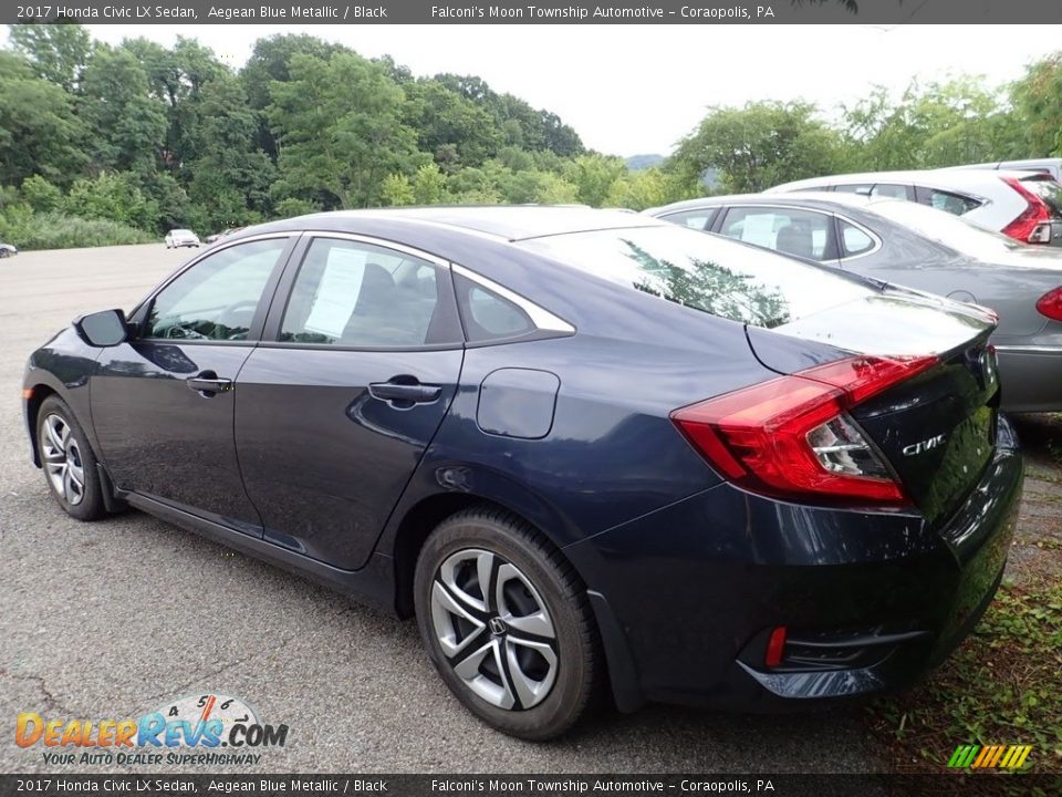 2017 Honda Civic LX Sedan Aegean Blue Metallic / Black Photo #2