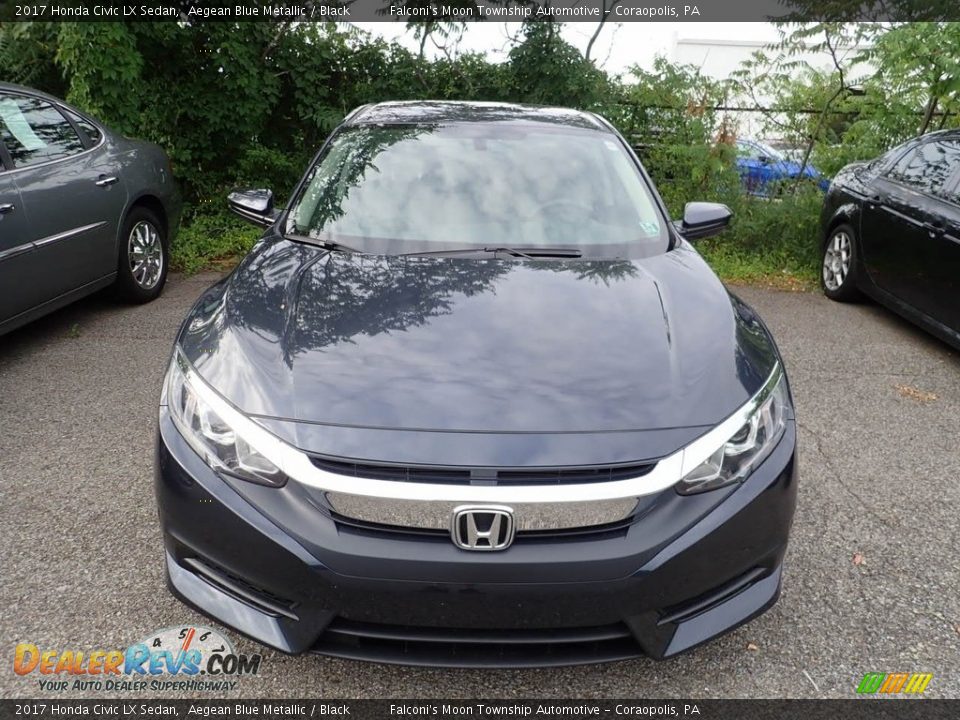 2017 Honda Civic LX Sedan Aegean Blue Metallic / Black Photo #3