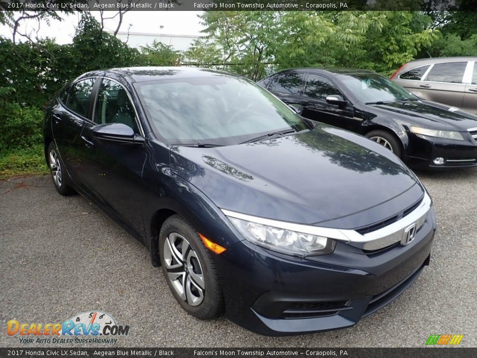 2017 Honda Civic LX Sedan Aegean Blue Metallic / Black Photo #4