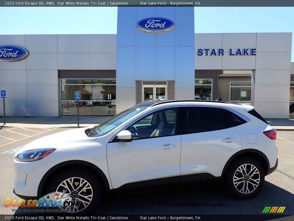 2020 Ford Escape SEL 4WD Star White Metallic Tri-Coat / Sandstone Photo #1