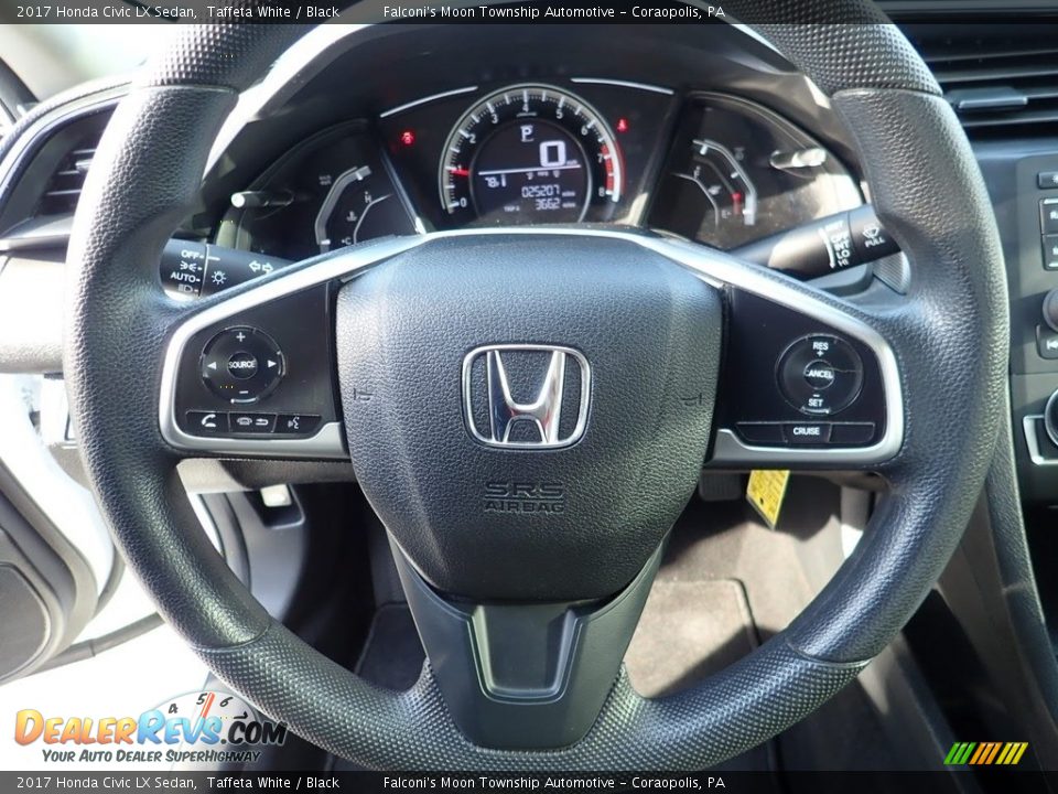 2017 Honda Civic LX Sedan Taffeta White / Black Photo #21