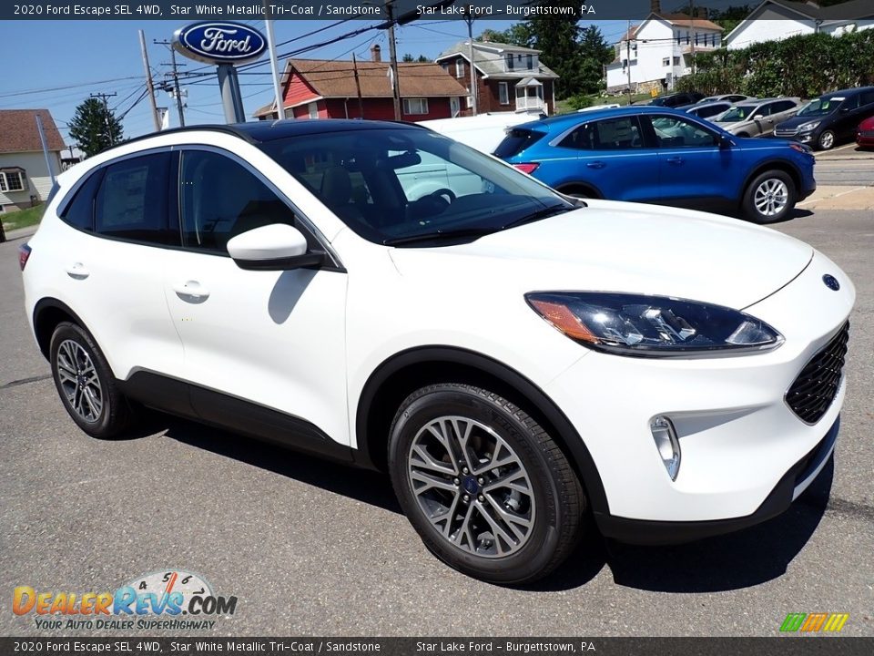 2020 Ford Escape SEL 4WD Star White Metallic Tri-Coat / Sandstone Photo #8