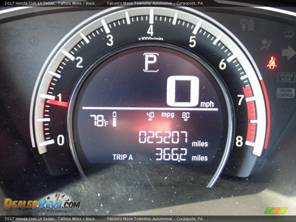 2017 Honda Civic LX Sedan Taffeta White / Black Photo #24
