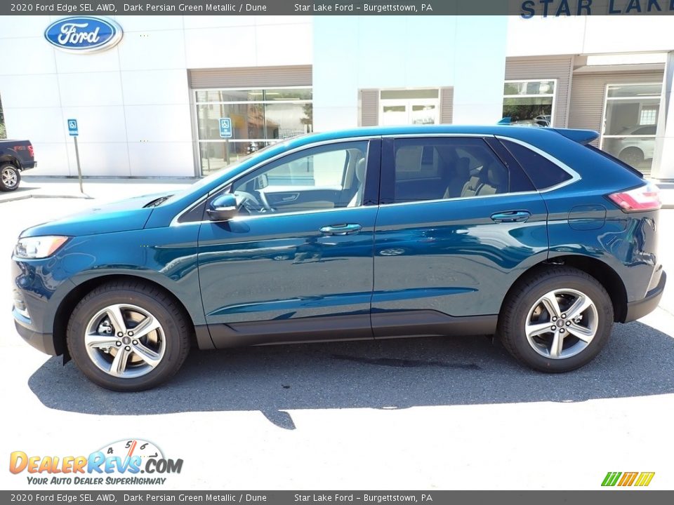2020 Ford Edge SEL AWD Dark Persian Green Metallic / Dune Photo #2