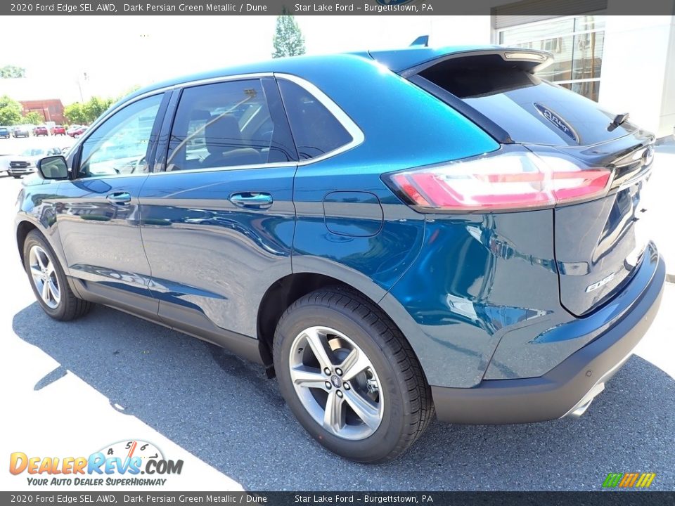 2020 Ford Edge SEL AWD Dark Persian Green Metallic / Dune Photo #3