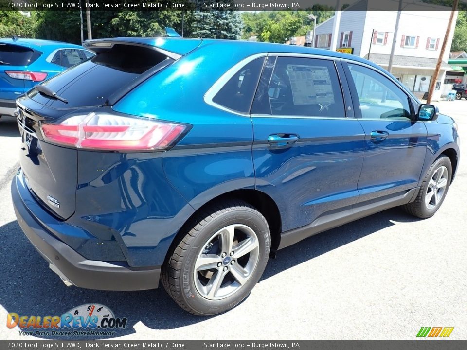 2020 Ford Edge SEL AWD Dark Persian Green Metallic / Dune Photo #6