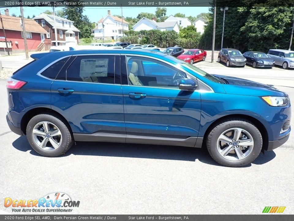 2020 Ford Edge SEL AWD Dark Persian Green Metallic / Dune Photo #7