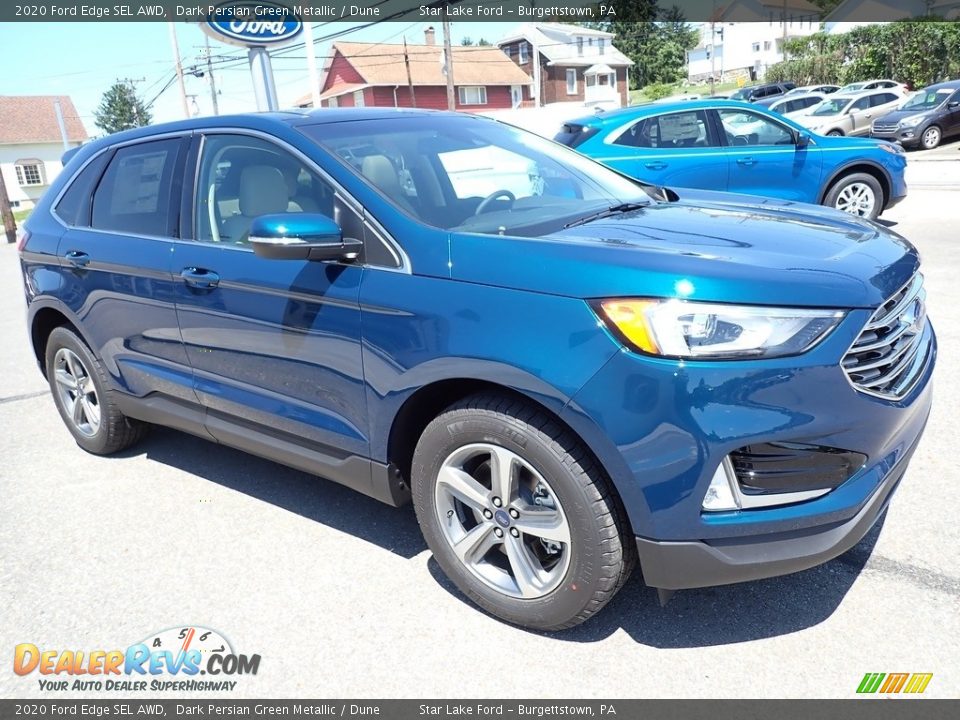 2020 Ford Edge SEL AWD Dark Persian Green Metallic / Dune Photo #8
