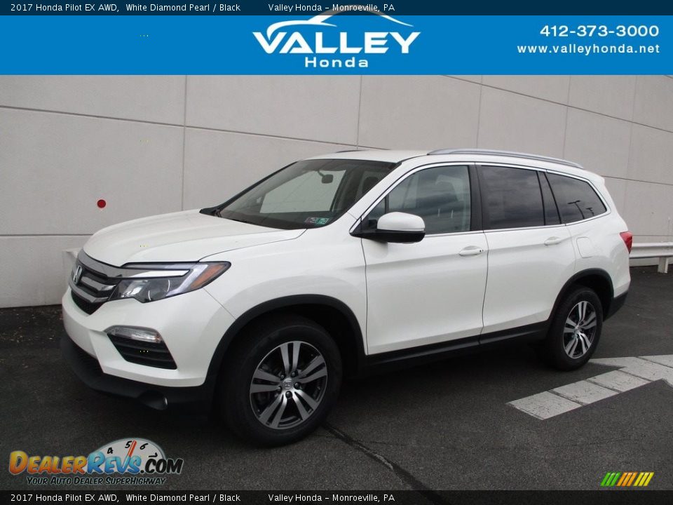 2017 Honda Pilot EX AWD White Diamond Pearl / Black Photo #1