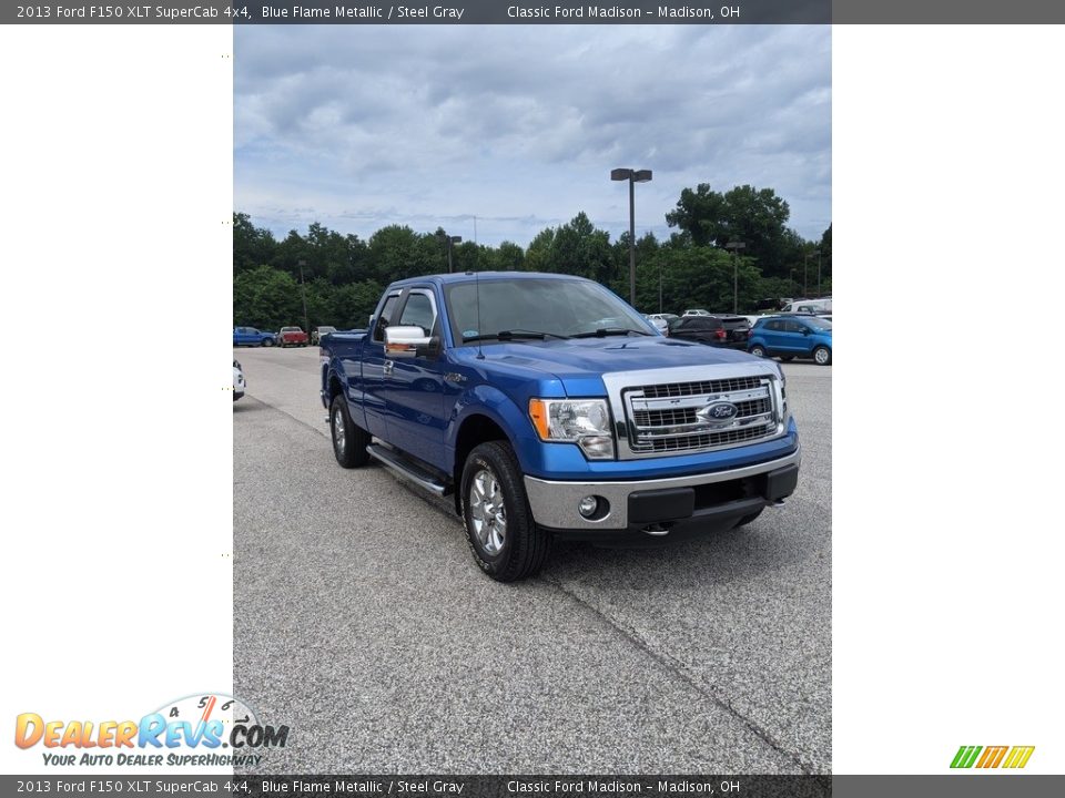 2013 Ford F150 XLT SuperCab 4x4 Blue Flame Metallic / Steel Gray Photo #15