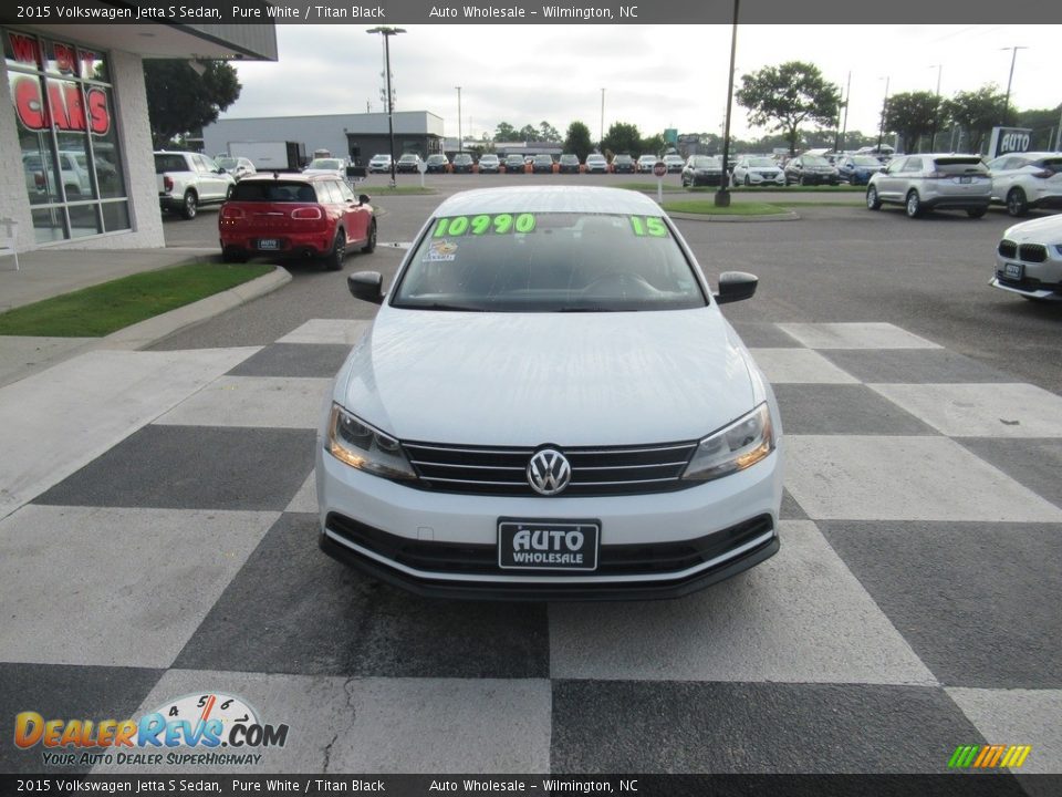 2015 Volkswagen Jetta S Sedan Pure White / Titan Black Photo #2