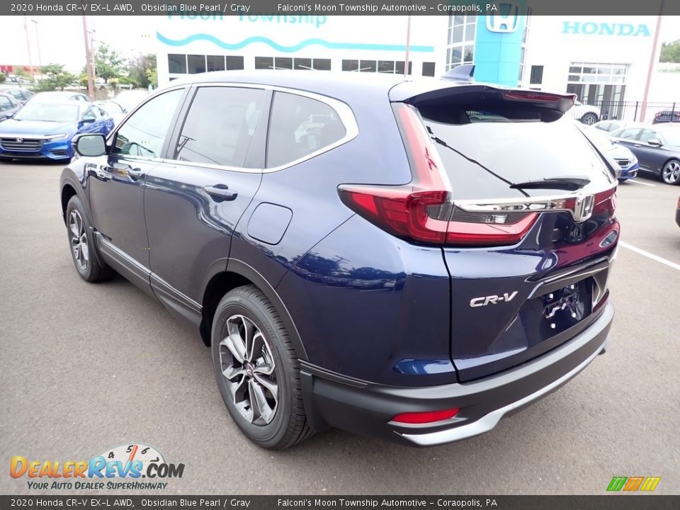 2020 Honda CR-V EX-L AWD Obsidian Blue Pearl / Gray Photo #3