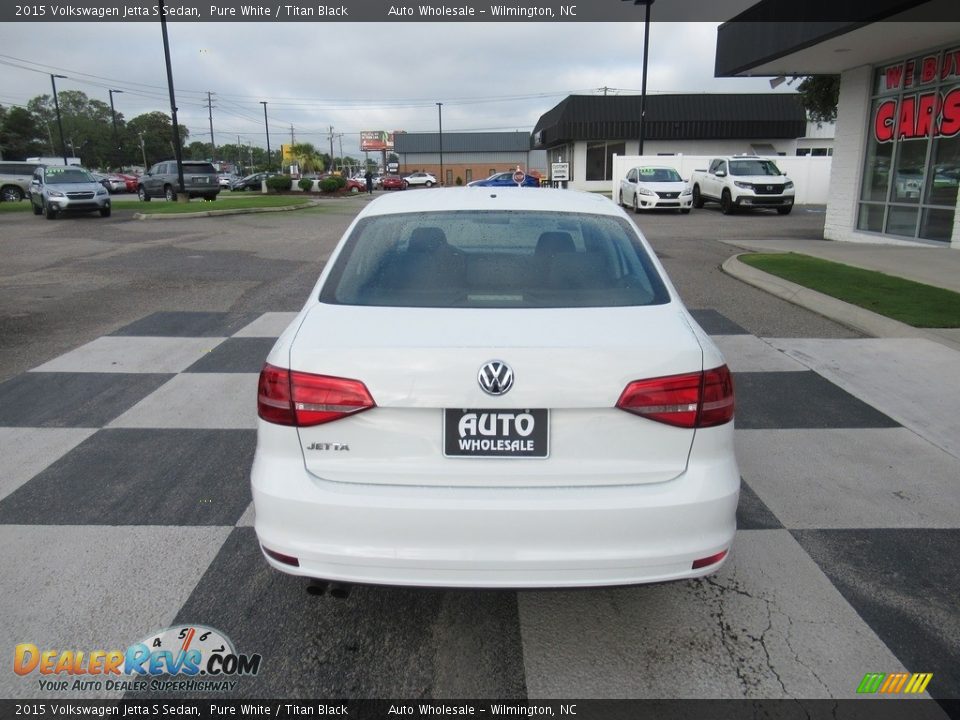 2015 Volkswagen Jetta S Sedan Pure White / Titan Black Photo #4