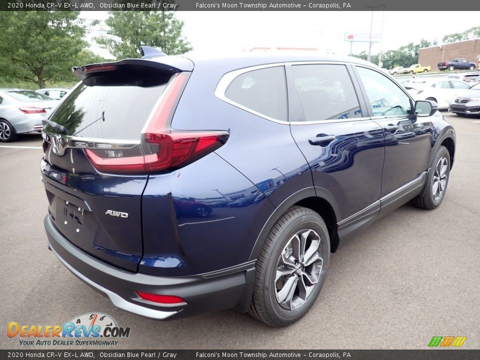 2020 Honda CR-V EX-L AWD Obsidian Blue Pearl / Gray Photo #5