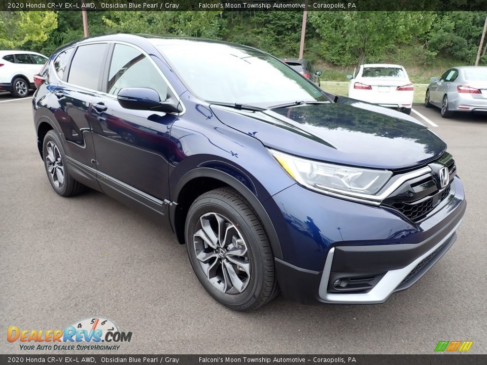 2020 Honda CR-V EX-L AWD Obsidian Blue Pearl / Gray Photo #6