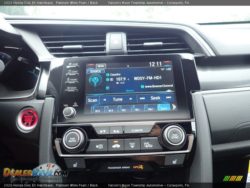 2020 Honda Civic EX Hatchback Platinum White Pearl / Black Photo #14
