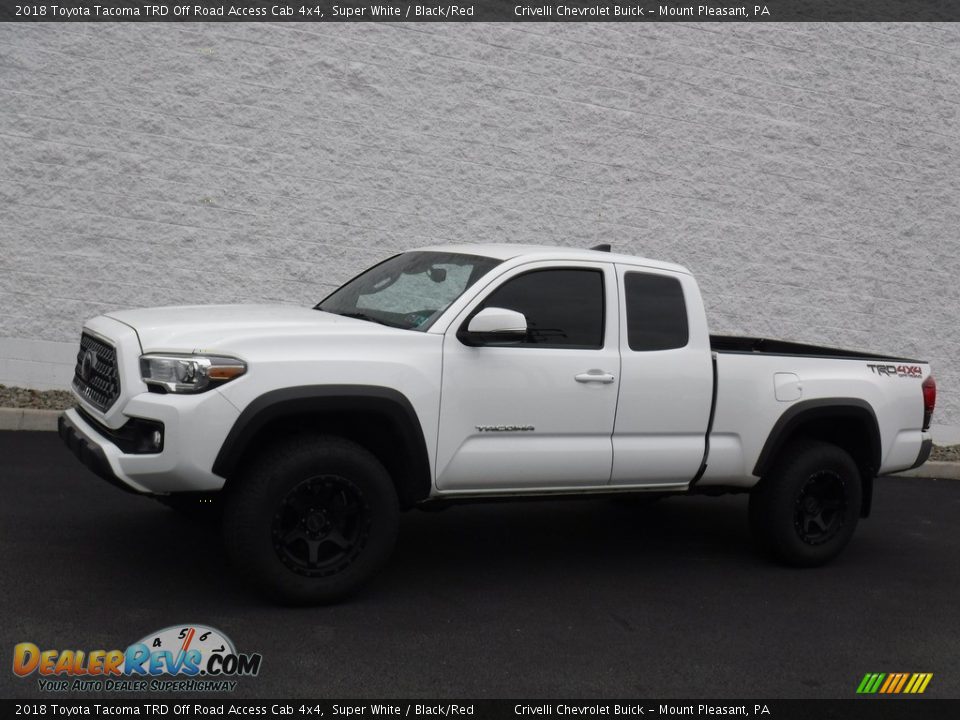 2018 Toyota Tacoma TRD Off Road Access Cab 4x4 Super White / Black/Red Photo #2