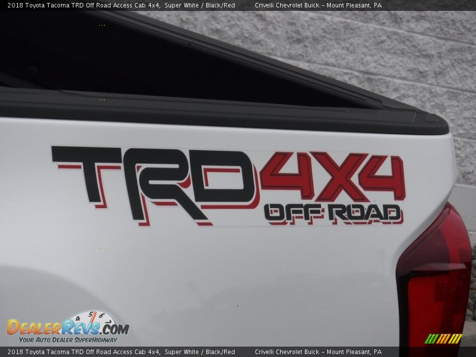 2018 Toyota Tacoma TRD Off Road Access Cab 4x4 Super White / Black/Red Photo #4