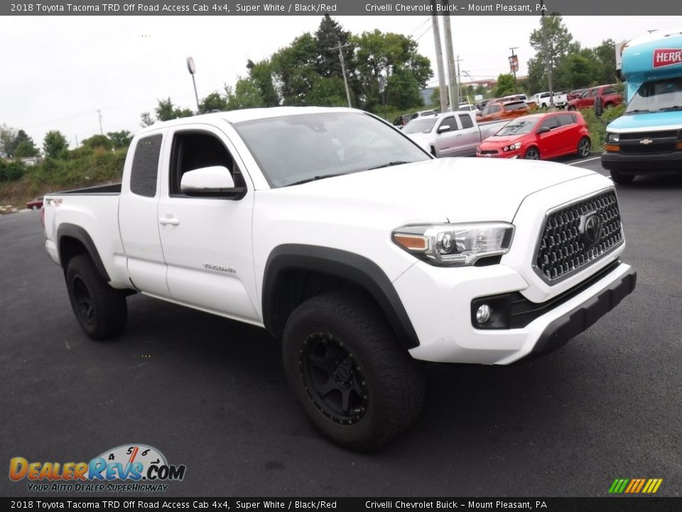 2018 Toyota Tacoma TRD Off Road Access Cab 4x4 Super White / Black/Red Photo #6