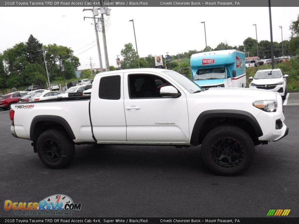 2018 Toyota Tacoma TRD Off Road Access Cab 4x4 Super White / Black/Red Photo #7