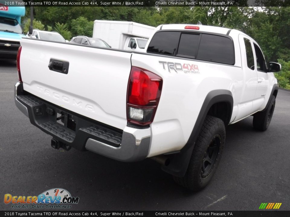 2018 Toyota Tacoma TRD Off Road Access Cab 4x4 Super White / Black/Red Photo #8