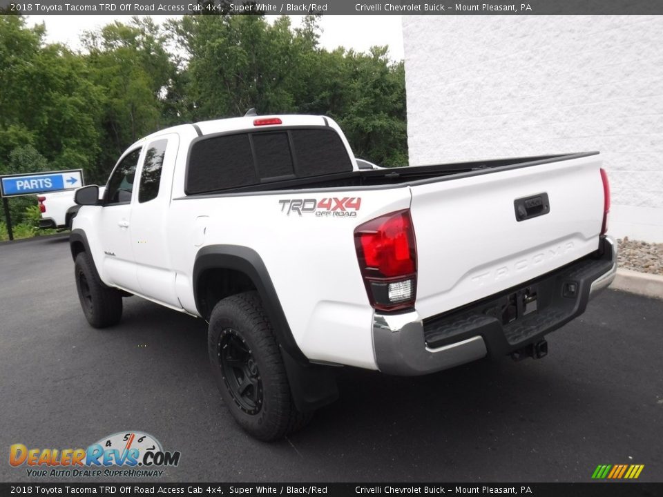 2018 Toyota Tacoma TRD Off Road Access Cab 4x4 Super White / Black/Red Photo #11