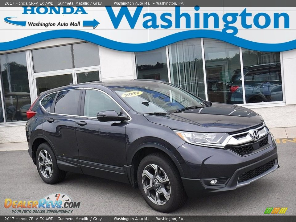 2017 Honda CR-V EX AWD Gunmetal Metallic / Gray Photo #1