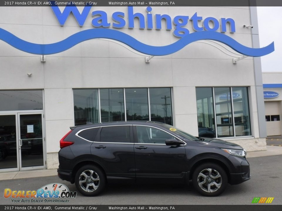 2017 Honda CR-V EX AWD Gunmetal Metallic / Gray Photo #2