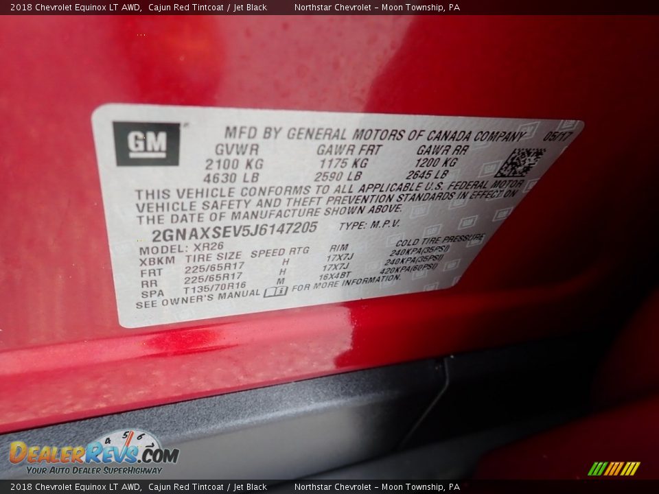2018 Chevrolet Equinox LT AWD Cajun Red Tintcoat / Jet Black Photo #28