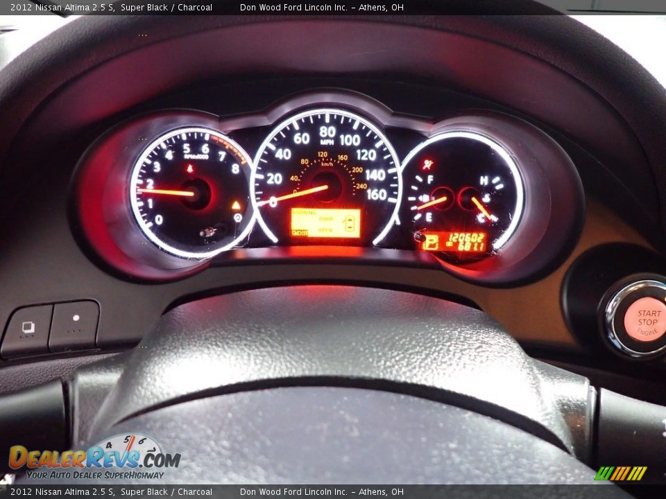 2012 Nissan Altima 2.5 S Super Black / Charcoal Photo #26