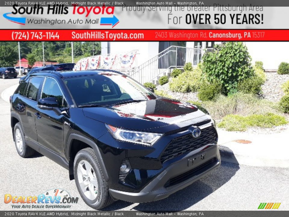 2020 Toyota RAV4 XLE AWD Hybrid Midnight Black Metallic / Black Photo #1