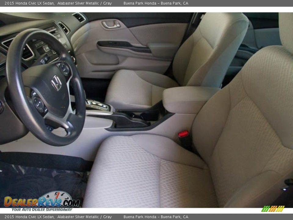 2015 Honda Civic LX Sedan Alabaster Silver Metallic / Gray Photo #3
