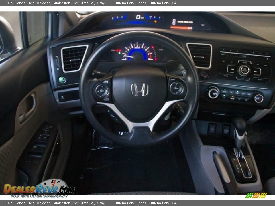 2015 Honda Civic LX Sedan Alabaster Silver Metallic / Gray Photo #5