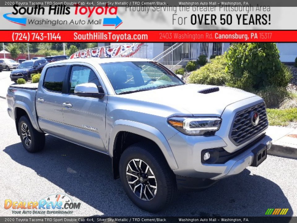 2020 Toyota Tacoma TRD Sport Double Cab 4x4 Silver Sky Metallic / TRD Cement/Black Photo #1