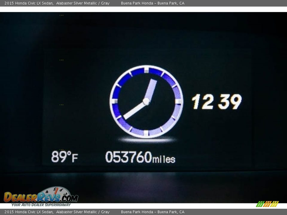 2015 Honda Civic LX Sedan Alabaster Silver Metallic / Gray Photo #6