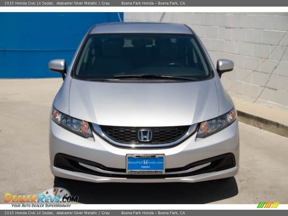 2015 Honda Civic LX Sedan Alabaster Silver Metallic / Gray Photo #7