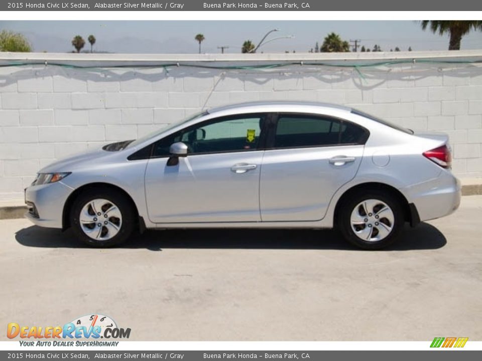 2015 Honda Civic LX Sedan Alabaster Silver Metallic / Gray Photo #10