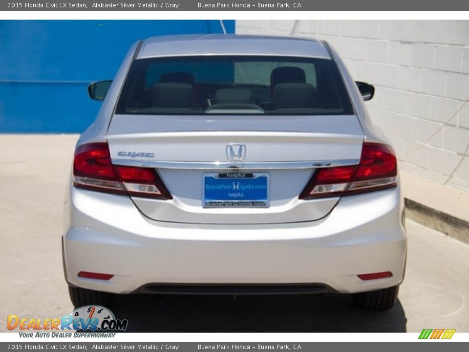 2015 Honda Civic LX Sedan Alabaster Silver Metallic / Gray Photo #11