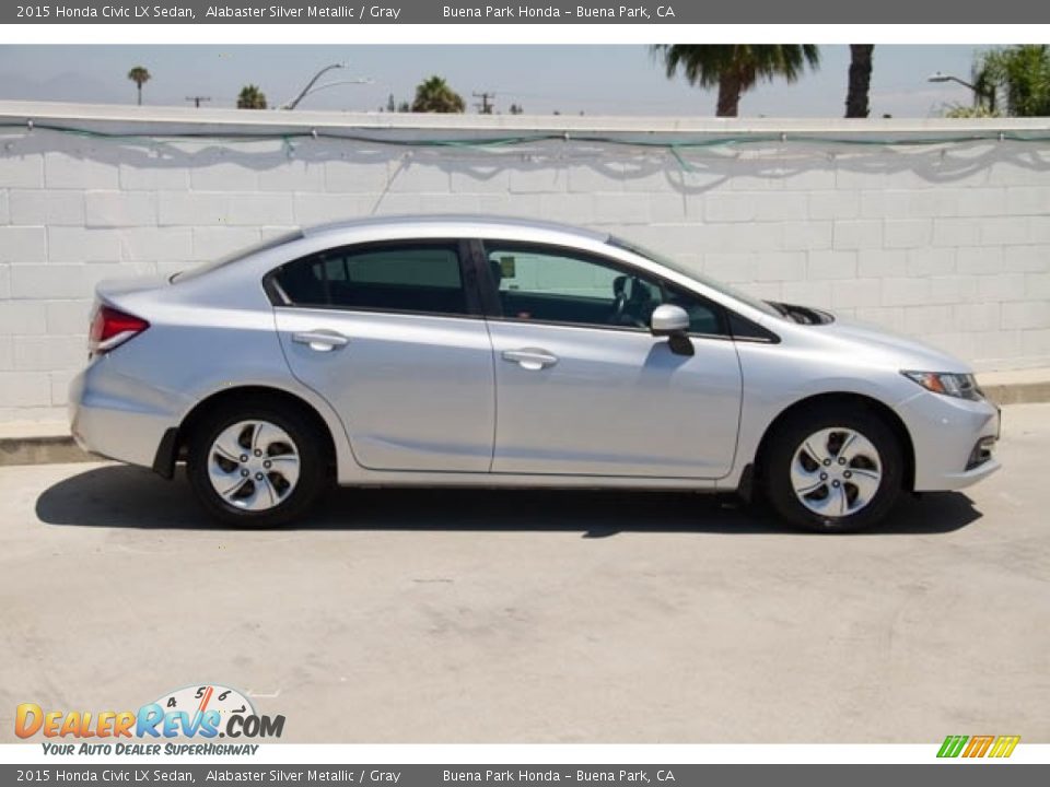 2015 Honda Civic LX Sedan Alabaster Silver Metallic / Gray Photo #14