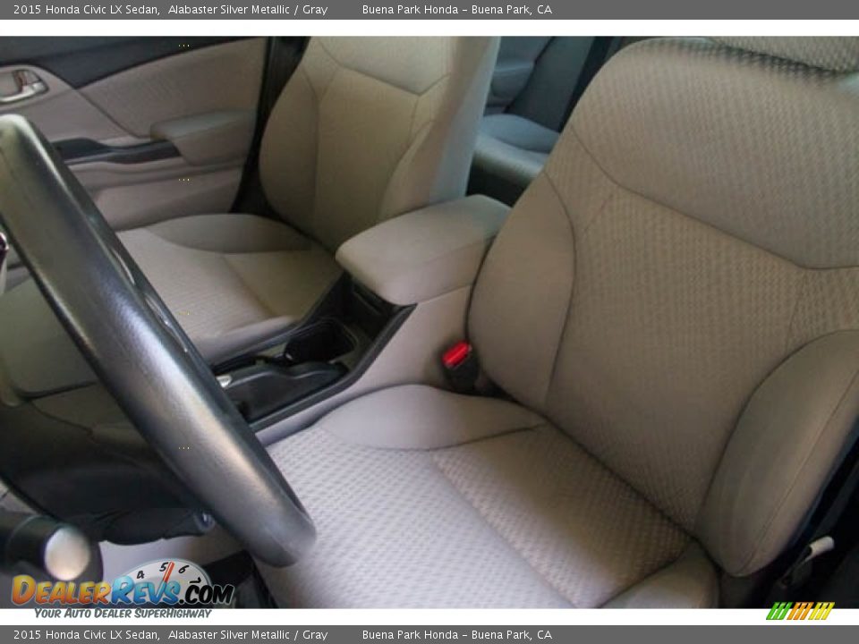 2015 Honda Civic LX Sedan Alabaster Silver Metallic / Gray Photo #17